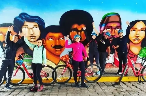 Bicycle tour of city of Lima Peru